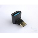 OTG USB адаптер Type-C (М) към Type-A (Ж), USB 3.x, ъглов