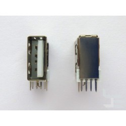 Type-A USB 2.0 connector, female, for vertical mounting on PCB