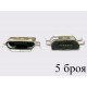 Micro-B USB Female 5P jack (букса) за платка, MIC-16, type 2, 5 броя