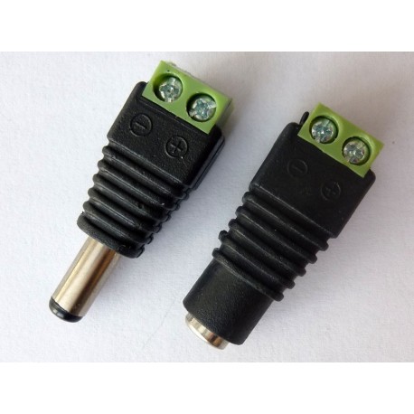 Pair male and female DC Jacks 5.5x2.1mm