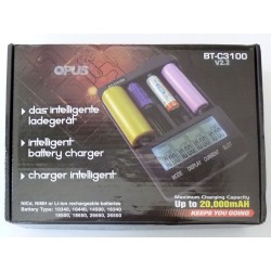 Smart Battery Charger Opus BT-C3100 v2.2 for Li-Ion, NiCd, NiMH batteries, new