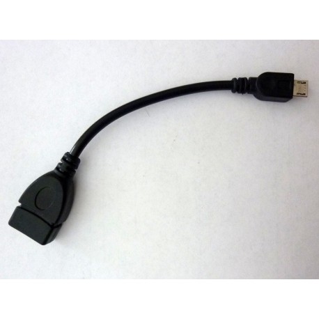 Кабел OTG Micro-B USB към USB, 10 см, за телефони и таблети