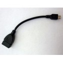 Cable OTG Micro-B USB to USB, 10 cm, for phones and tablets