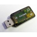 USB 2.0 sound card with jack for headset and microphone, new