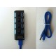 4 ports USB 3.0 hub with switches, LED indicators and cable