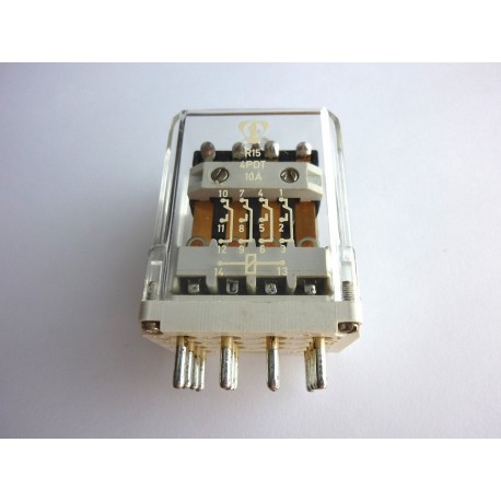 Relay R15 4PDT 24VDC/10A 250VAC/10A, Poland, new