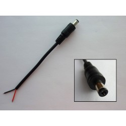 DC power cable with jack 5.5x2.1mm, 10cm