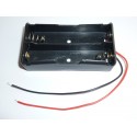 Case for rechargeable batteries 18650 with cables, for 2 batteries