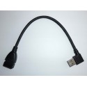 Extension cable USB 3.0 Type-A, angled left, 22cm