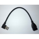 Extension cable USB 3.0 Type-A, angled right, 22cm