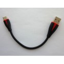 Кабел за зареждане и данни USB Type-C към Type-A, 15см