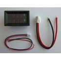 DC digital voltmeter and ammeter, 100V, 10A, with LED display