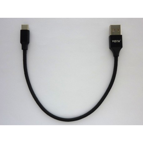 Кабел за зареждане и данни USB Type-C към Type-A, 25см