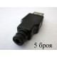 Type-A USB plug (connector male) for cable mounting, 5 pcs