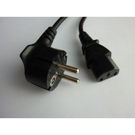 AC power cable SCHUKO angled to C13, 1.5m (3x0.75)