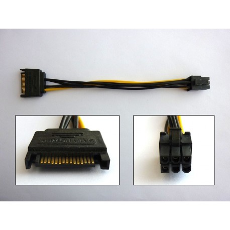 Cable adapter SATA Power to PCI-E (M-M), 15cm