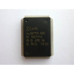 Чип AMD AM188ER-40KC (PQFP-100), x86 16-Bit microcontroller with RAM﻿, нов