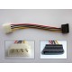 Кабел преходник Molex към SATA Power (M-F), 15см