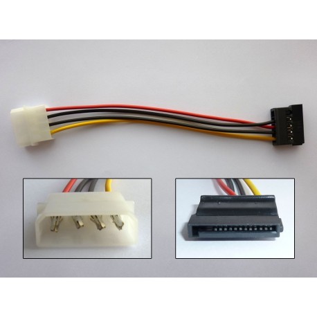 Cable adapter Molex to SATA Power (M-F), 15cm