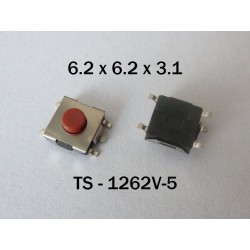 Microbutton (tact switch) TS-1262V-5, 6.2x6.2x3.1mm, SMT mounting