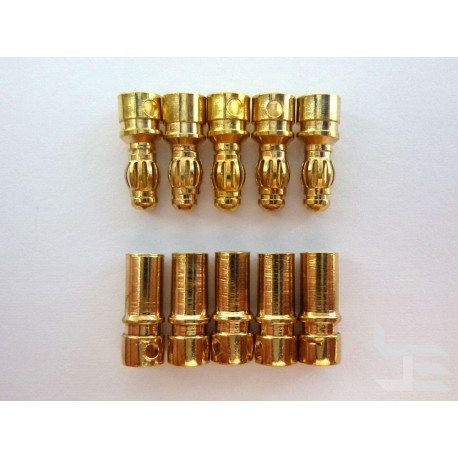 Connectors Banana 3.5mm (male and female) for cable mounting, 5 pairs