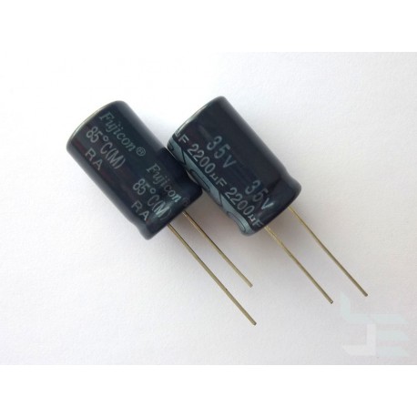 Electrolytic capacitor Fujicon 2200µF, 35V, 16x26mm, 2 pcs