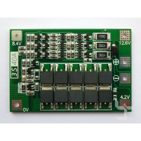 PCM module 3S 40A 12.6V with balancer for Li-ion and LiPo rechargeable batteries