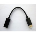 Видео кабел преходник DisplayPort към HDMI Type A (М-Ж), 15см