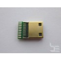 Mini HDMI connector (port) HD-11 for cable mounting, male