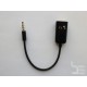 Audio cable splitter 3.5mm 4-pin (M) to 2 x 3.5mm 3-pin (F), 15cm