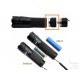 Flashlight extension for rechargeable battery 18650