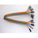 Jumper cables with DuPont connectors female to female, 30cm, colorful, 10 pieces