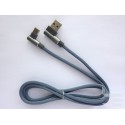 USB cable Type-C (M) angled to Type-A (M) angled, USB 2.0, 1m