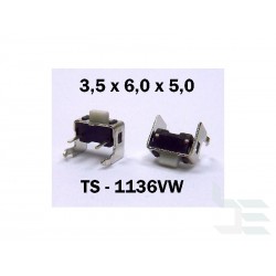 Microbutton (tact switch) TS-1136VW, 3.5x6x5mm, THT mounting