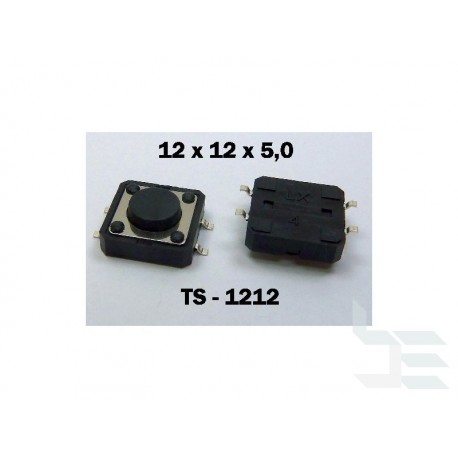 Microbutton (tact switch) TS-1212, 12x12x5mm, SMT mounting