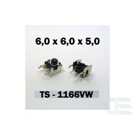 Microbutton (tact switch) TS-1166VW, 6x6x5mm, THT mounting