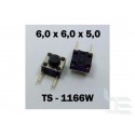 Microbutton (tact switch) TS-1166W, 6x6x5mm, THT mounting