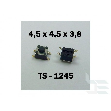 Microbutton (tact switch) TS-1245, 4.5x4.5x3.8mm, SMT mounting