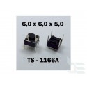 Microbutton (tact switch) TS-1166A, 6x6x5mm, THT mounting