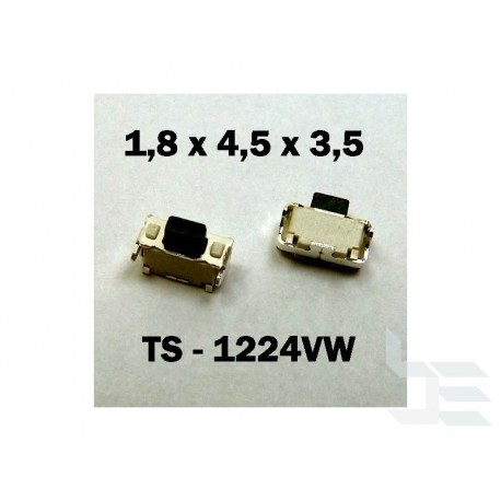 Microbutton (tact switch) TS-1224VW, 1.8x4.5x3.5mm, SMT mounting