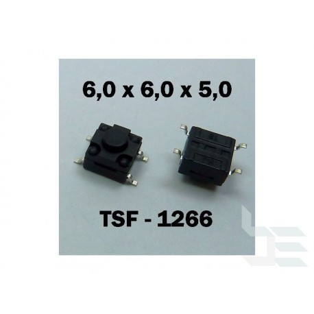 Microbutton (tact switch) TSF-1266, 6x6x5mm, SMT mounting