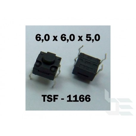 Microbutton (tact switch) TSF-1166, 6x6x5mm, THT mounting