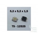 Microbutton (tact switch) TS-1252S, 5.2x5.2x1.5mm, SMT mounting