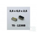 Microbutton (tact switch) TS-1236B, 3.6x6x2.5mm, SMT mounting