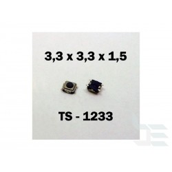 Microbutton (tact switch) TS-1233, 3.3x3.3x1.5mm, SMT mounting