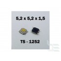 Microbutton (tact switch) TS-1252, 5.2x5.2x1.5mm, SMT mounting