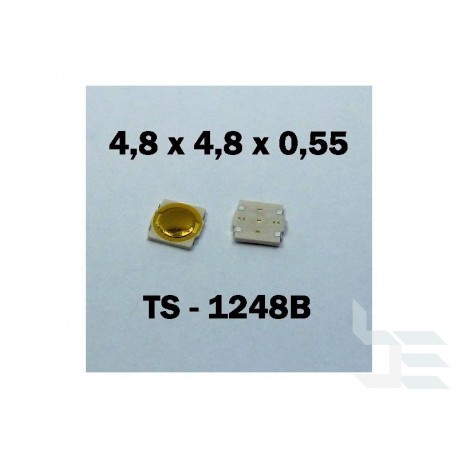 Microbutton (tact switch) TS-1248B, 4.8x4.8x0.55mm, SMT mounting