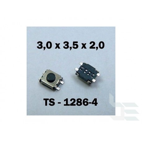 Microbutton (tact switch) TS-1286-4, 3x3.5x2mm, SMT mounting