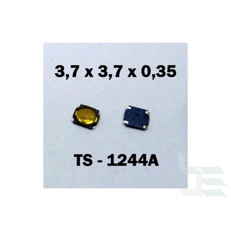 Микробутон (тактилен бутон) TS-1244A, 3.7x3.7x0.35мм, SMT монтаж