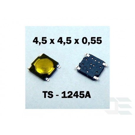 Microbutton (tact switch) TS-1245A, 4.5x4.5x0.55mm, SMT mounting